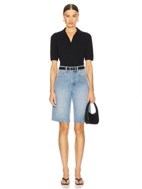 Veronica Beard Charlotte High Rise Denim Long Shorts in Silverwood Blue Size 30